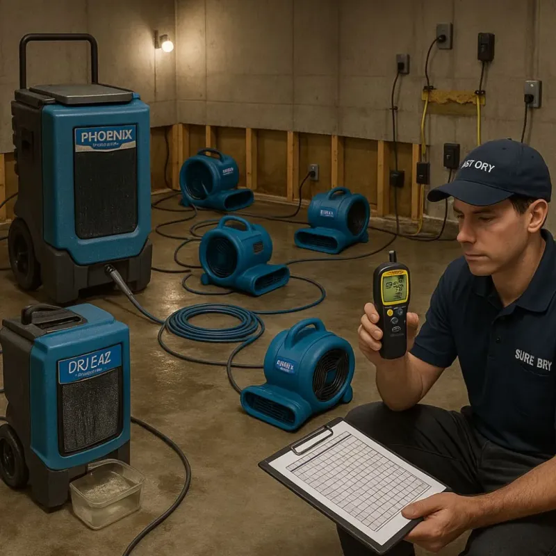 Structural Drying and Dehumidification process in Union City, NJ